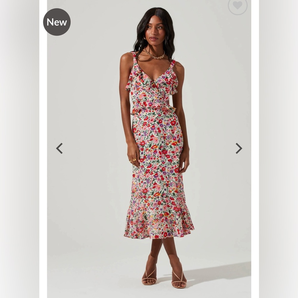 ASTR the Label Wildflower Cutout Midi Dress Size M